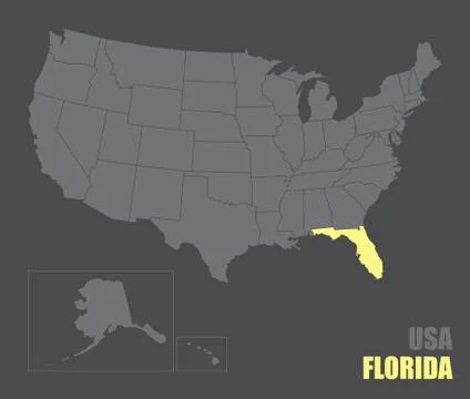 USA Florida map Stock Illustration