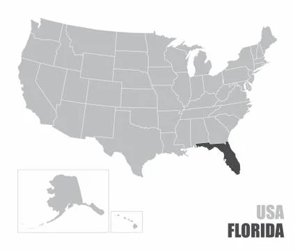USA Florida map Stock Illustration