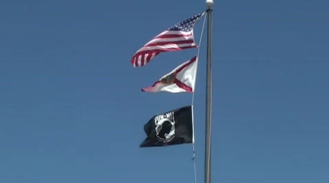 Usa-florida-pow,mia flags 库存影片 732001