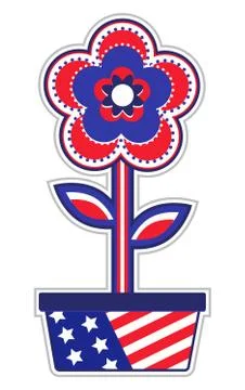 USA Flower Pot 스톡 일러스트