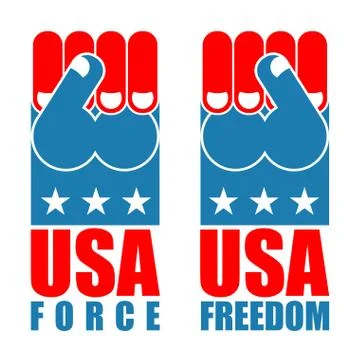 USA force hand. American freedom fist. US national symbol. United States free Stock Illustration