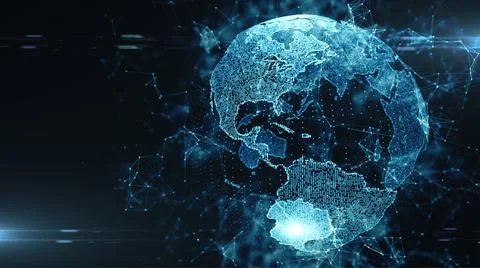 USA Global encrypted cybersecurity network data cyber security  Illustrazione stock