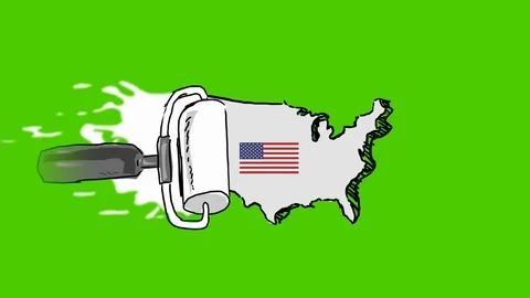 USA - Hand-Drawn Animation - scroll painting white Stock Footage 97999791