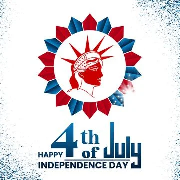 USA Happy 4th July vector celebration post template design. Banner poster d.. Illustrazione stock