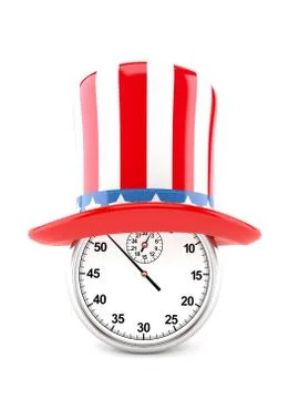USA hat with stopwatch Stock Illustration