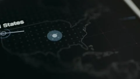 USA highlighted as both target and source of cyberattacks on a world map Stock Footage 330237461
