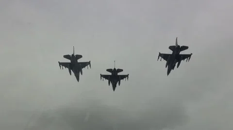 USA Hill Air Force Base, November 2015, US Air Force Three F16 Aircraft Wingmans Stock Footage 57575930
