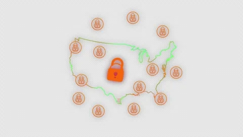 Usa HUD Cyber Security Hack Attack Animation Transparent Stock Footage 317654125