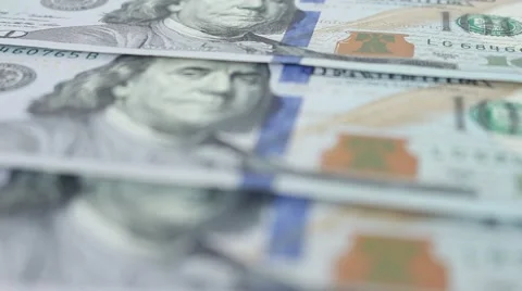 USA hundreds dollars banknotes close up Stock Footage 54462041