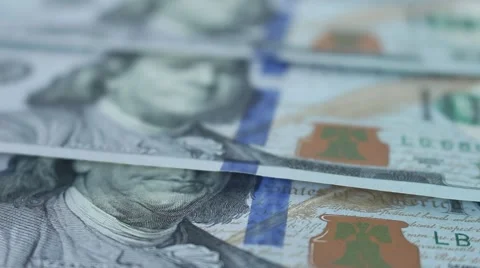 USA hundreds dollars banknotes close up Stock Footage 54462070