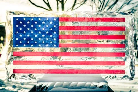 USA Ice Flag Stock Photos