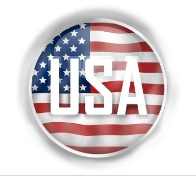 Usa icon button round design Stock Illustration