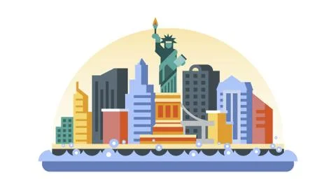 USA icon in flat style Stock Illustration