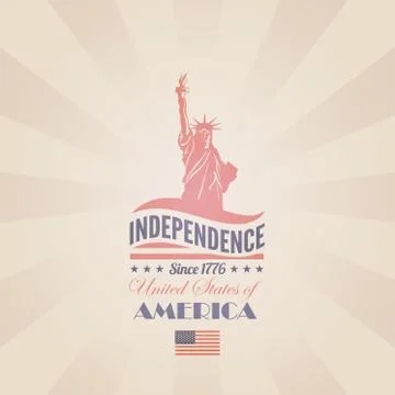 Usa independence day poster vector retro design template. Stock Illustration