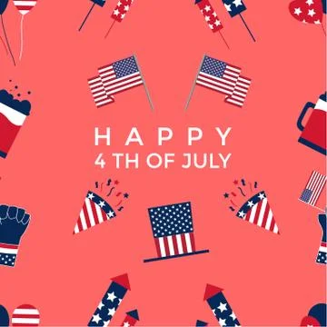 USA INDEPENDENCE DAY SEAMLESS PATTERNS Stock Illustration