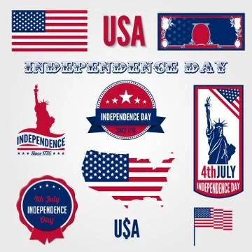 Usa independence day vector design template elements. Stock Illustration