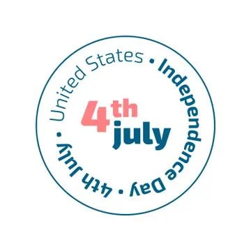 USA Independence day vector emblem on the white Stock Illustration