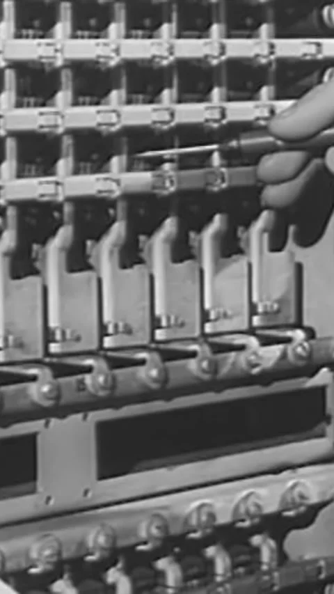 USA - It is shown how electronic equipment such as "senders" and "markers" Stock Footage 338429933