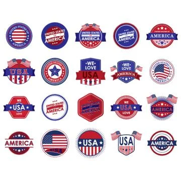 Usa Labels Collection Illustrazione stock