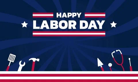 USA Labor Day Background Vector Illustration Illustrazione stock