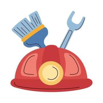 Usa labor day with firefighter cap Stock Illustration