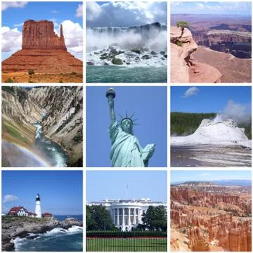 USA landmarks collage Stock Photos