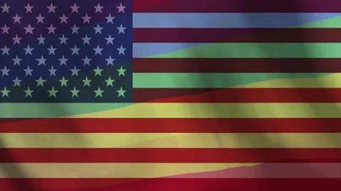 USA LGBT Flag Stock Footage 196910300