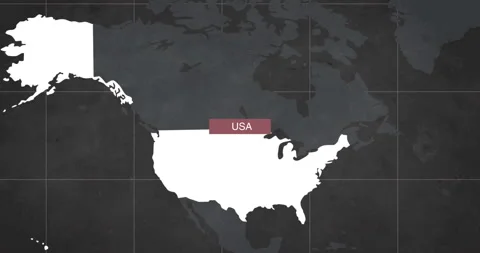 USA map 4K against blue animated background stock video Stock-Footage 217976483