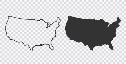 USA map. American map. United States of America map in flat and lines design Stock Illustration