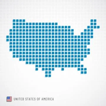 USA map and flag icon Illustrazione stock
