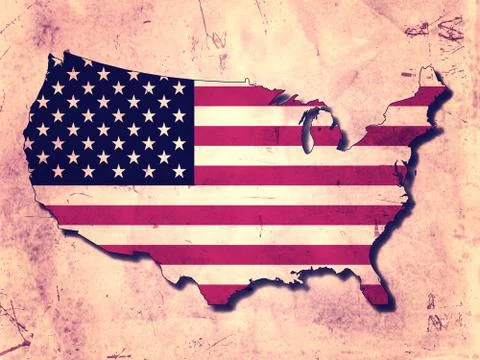 Usa map and flag Stock Illustration
