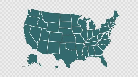 USA Map Animation with Washington State Highlight and Digital Tracking Frame Stock Footage 326091893
