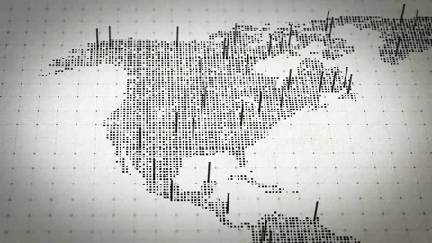 USA Map Big Data Analytics Technology Network Visualization Stock Footage 311366369