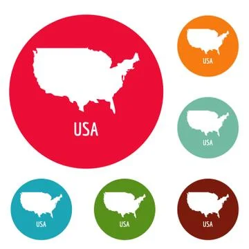 USA map in black simple Ilustração Stock