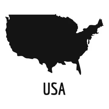 USA map in black vector simple Ilustração Stock