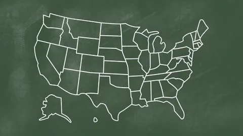 USA map on blackboard Stock Footage 310616572