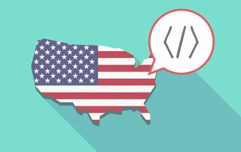 USA map with a code sign Illustrazione stock