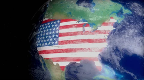 USA map contours from space. related to the USA geography, travel, tourism Stock Footage 64536584