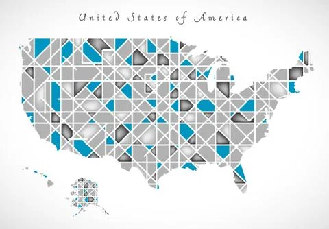 USA Map crystal style artwork Ilustração Stock