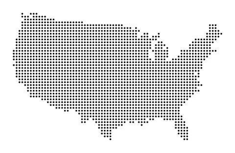 USA Map Dots Style Design Vector Stock Illustration