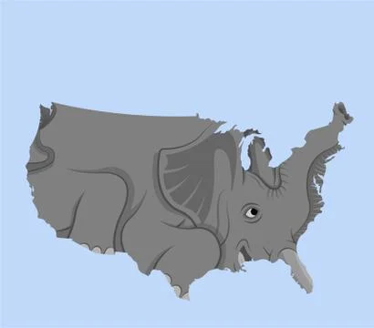 USA map like an elephant Stock Illustration