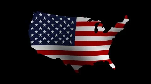 Usa map flag with alpha channel Video stock 8928030