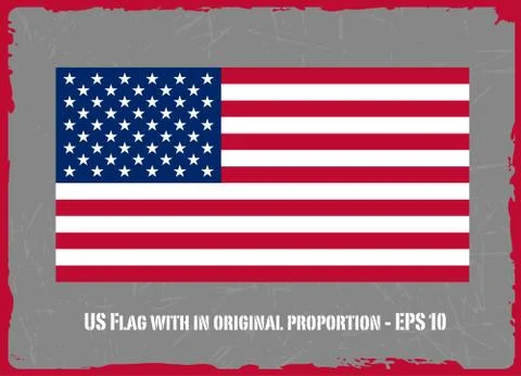 USA Map With Flag On Grey Background Vector Illustration Stock Illustration