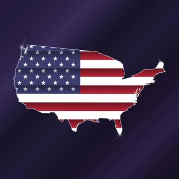USA map flag Stock Illustration