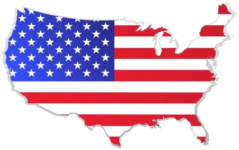 Usa map with flag Stock Illustration