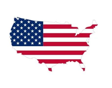 USA Map Flag Vector. Map USA Flag on the white background Stock Illustration