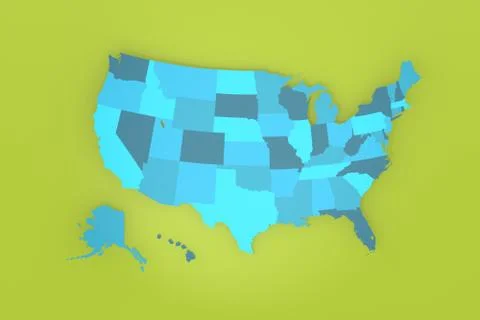 USA Map full with green background JPG Stock-Illustration