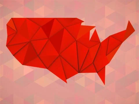 USA map in geometric polygonal style, geometric design, vector illustration, eps Illustrazione stock