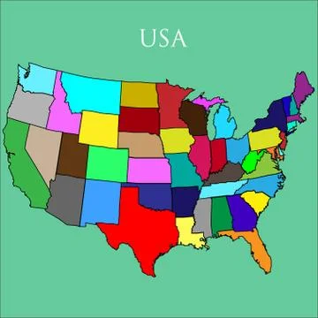The USA map on a green background Stock Illustration