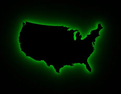 USA map in green light Stock-Illustration